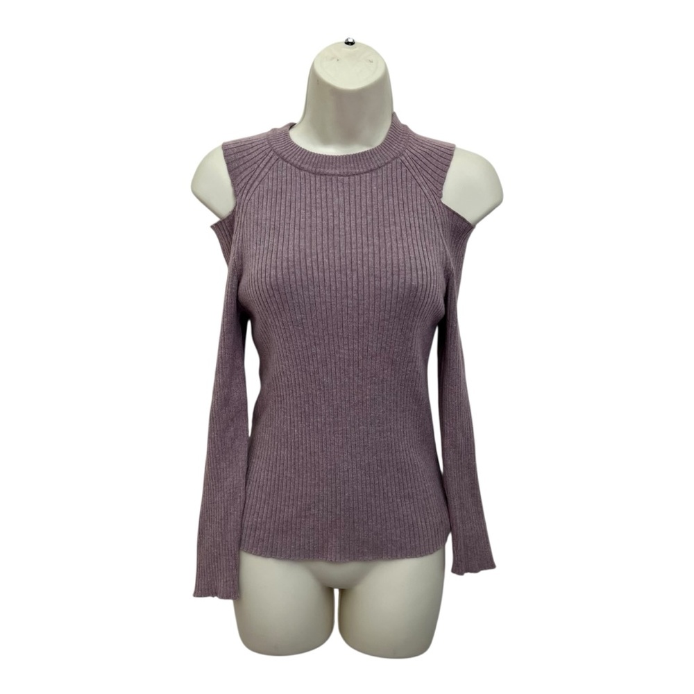 Kendall & Kylie  Knit Purple High Neck Sweater Cold Shoulder runs smaller!